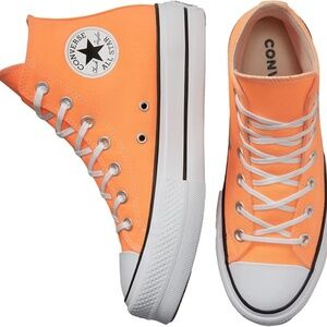 Orange High Top Platform Converse